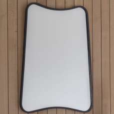 Koran Small Curved Bedroom Mirror In Black Frame - UK