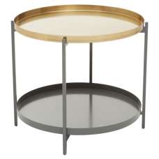 Koura Metal Coffee Table In Gold And Grey - UK