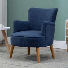 Krabi Fabric Armchair With Oak Legs In Midnight Blue - UK