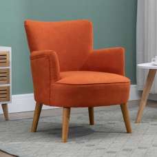 Krabi Fabric Armchair With Oak Legs In Sunburnt Orange - UK