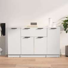 Krefeld Wooden Sideboard With 4 Doors 1 Drawer In White - UK