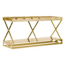 Kurhah 2 Tier 7 Bottles Steel Wine Rack In Gold - UK