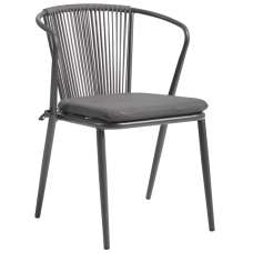 Kutztown Aluminium Outdoor Armchair In Charcoal Grey - UK