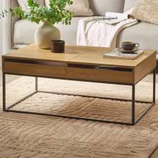 Kyle Wooden Storage Coffee Table - Light Oak - UK