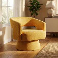Kynel Fabric Accent Chair in Ochre - UK