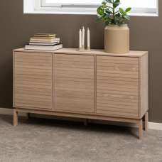 Labasa Wooden Storage Cabinet With 3 Doors In White Oak - UK