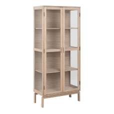 Lacey Wooden Display Cabinet With 2 Doors In White Oak - UK