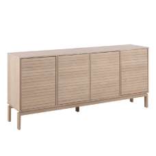 Lacey Wooden Storage Cabinet With 4 Doors In White Oak - UK