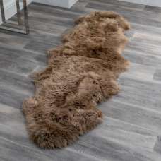 Ladson Double Sheepskin Rug In Light Brown - UK