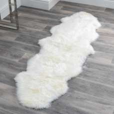 Ladson Double Sheepskin Rug In Natural White - UK