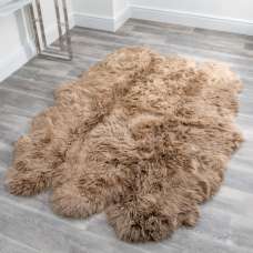 Ladson Sextuple Sheepskin Rug In Light Brown - UK