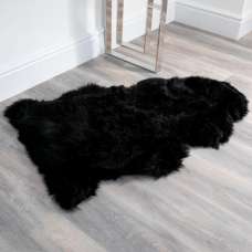 Ladson Sheepskin Rug In Black - UK