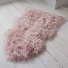 Ladson Sheepskin Rug In Blush Pink - UK