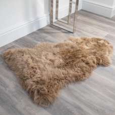 Ladson Sheepskin Rug In Light Brown - UK