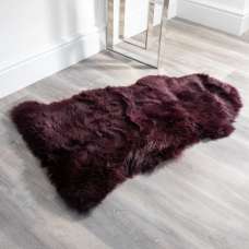 Ladson Sheepskin Rug In Purple - UK