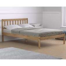 Ladson Wooden Double Bed In Brown - UK