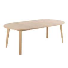 Lafayette Wooden Round Extending Dining Table - White Oak - UK