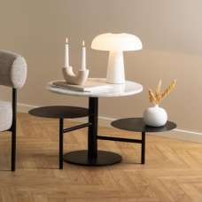 Lajatico Marble Top Coffee Table With Black Base - UK
