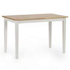 Lamar Wooden Dining Table Rectangular In Light Oak And White - UK