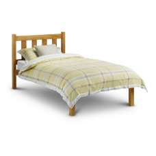 Paquita Wooden Single Size Bed In Antique Pine Lacquer - UK