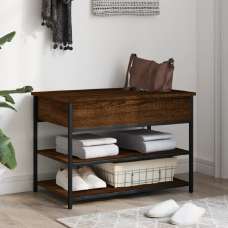 Lamar Wooden Small Shoe Storage Bench In Brown Oak - UK