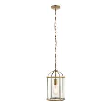 Lambeth Wall Hung 1 Pendant Light In Antique Brass - UK