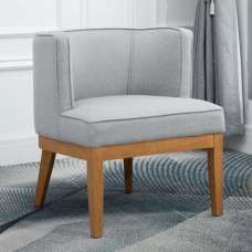Lampe Fabric Armchair With Wooden Legs In Herringbone Grey - UK