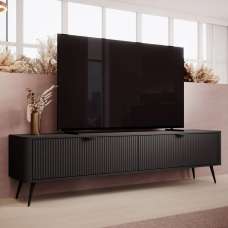 Lampe Wooden TV Stand With Metal Legs In Black - UK