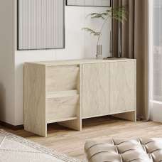 Laris Wooden Console Table in Travertine Marble Effect - UK
