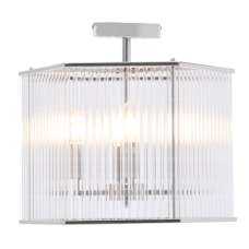 Larisa Hexagonal 4 Bulbs Pendant Light In Chrome - UK