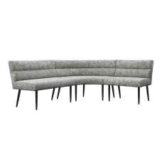 Laroz Fabric Corner Dining Bench in Grey - UK