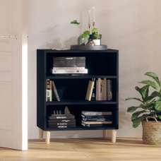 Larya Wooden Bookcase With 3 Shelves In Black - UK