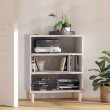 Larya Wooden Bookcase With 3 Shelves In Concrete Effect - UK