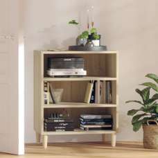 Larya Wooden Bookcase With 3 Shelves In Sonoma Oak - UK