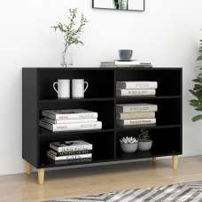 Larya Wooden Bookcase With 6 Shelves In Black - UK