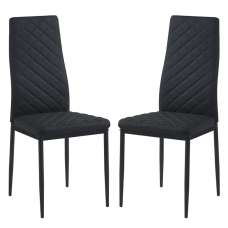 Laurel Black Faux Leather Dining Chairs In Pair - UK