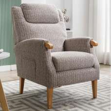 Laurel Fabric 1 Seater Sofa With Oak Legs In Natural - UK