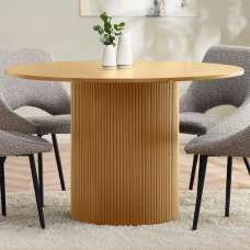 Laurel Wooden Round Dining Table - Light Oak - UK