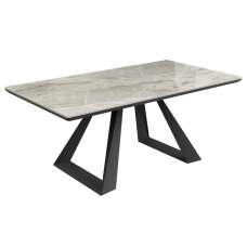 Laval Ceramic Glass Coffee Table In Grey Gloss - UK