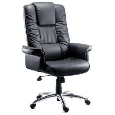 Laveen Leather Home And Office Chair In Black - UK