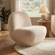Lavio Fabric Accent Chair in Fawn - UK
