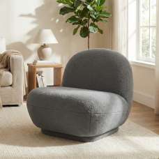 Lavio Fabric Accent Chair in Grey - UK