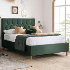 Laxly Fabric Ottoman Storage Double Bed In Green - UK