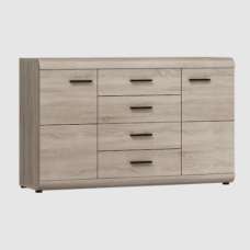 Lecco Wooden Sideboard With 2 Doors 4 Drawers In Sonoma Oak - UK