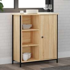 Lecco Wooden Sideboard With 1 Door 2 Shelves In Sonoma Oak - UK