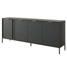 Lech Wooden Sideboard With 4 Doors In Anthracite - UK