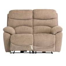 Leda Fabric Electric Recliner 2 Seater Sofa With USB In Sand - UK