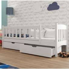 Leeds Storage Wooden Day Bed With Foam Mattress In Matt White - UK