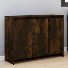 Leehi Wooden Sideboard With 3 Doors In Smoked Oak - UK