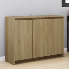 Leehi Wooden Sideboard With 3 Doors In Sonoma Oak - UK